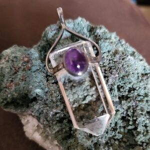 Crystal and amethyst pendant